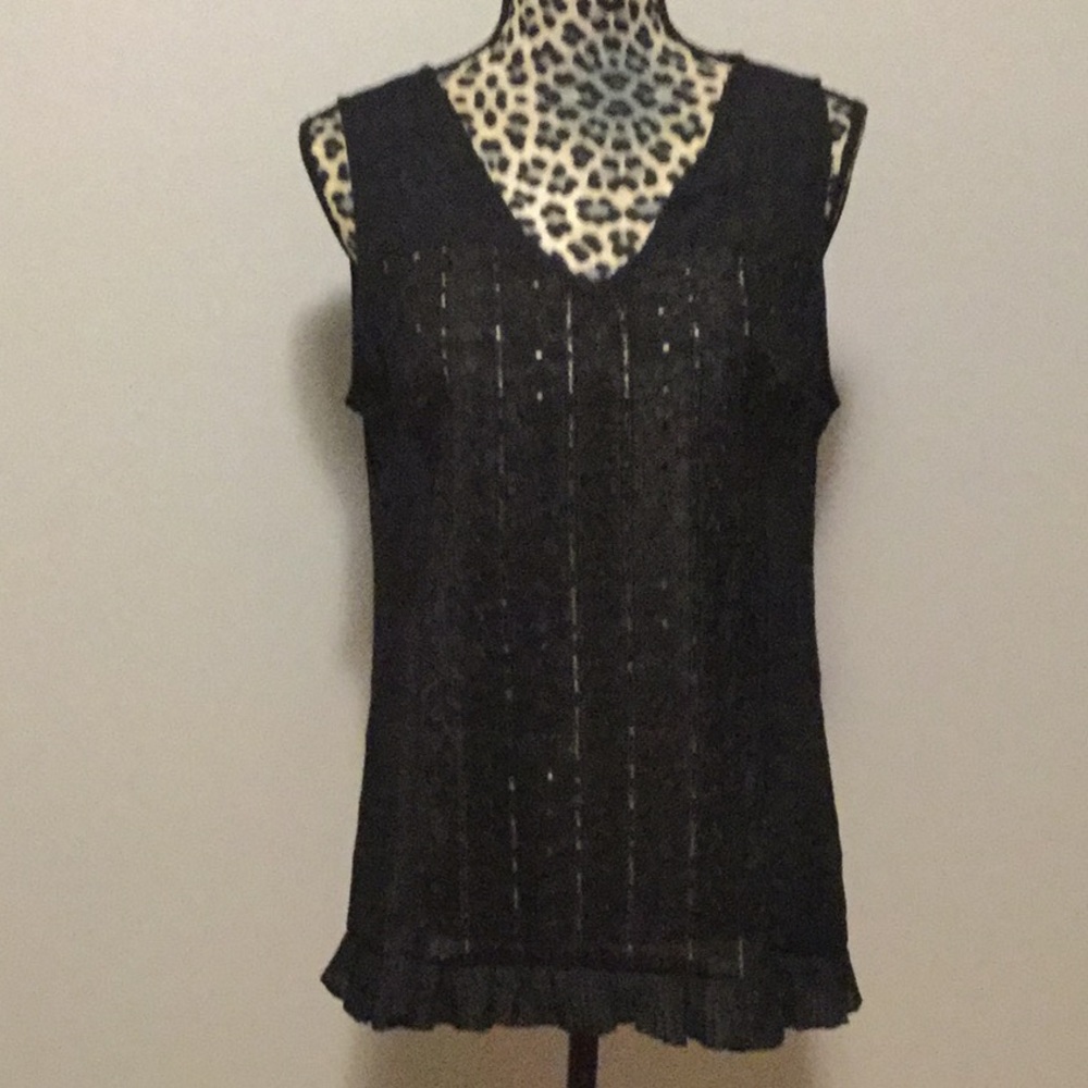 Black sleeveless top